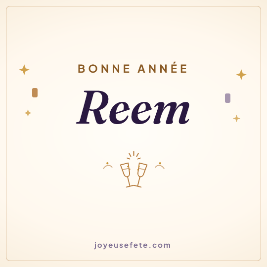 Image carrée « Bonne année Reem » pour WhatsApp