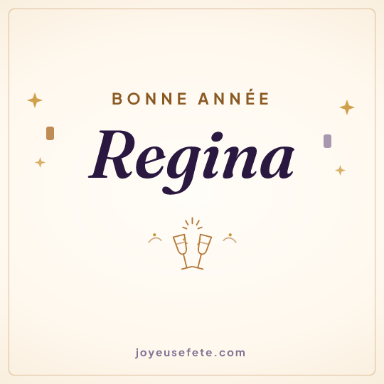 Image carrée « Bonne année Regina » pour WhatsApp