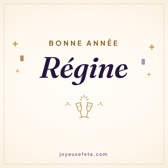 Image carrée « Bonne année Régine » pour WhatsApp