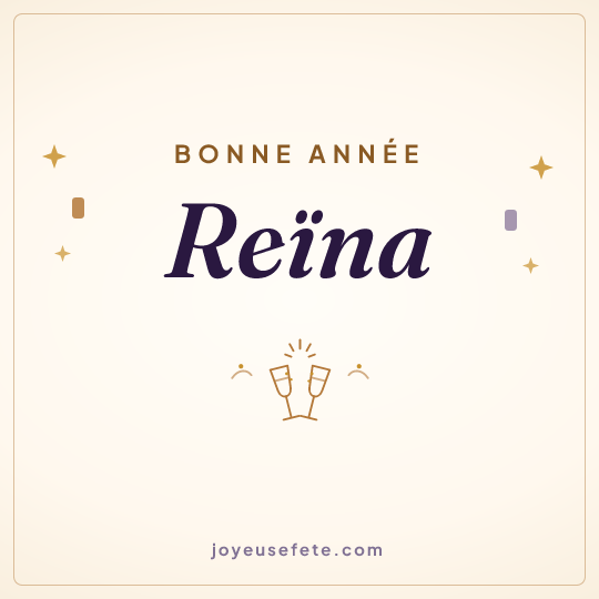 Image carrée « Bonne année Reïna » pour WhatsApp