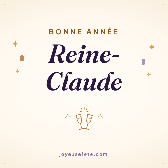 Image carrée « Bonne année Reine-Claude » pour WhatsApp