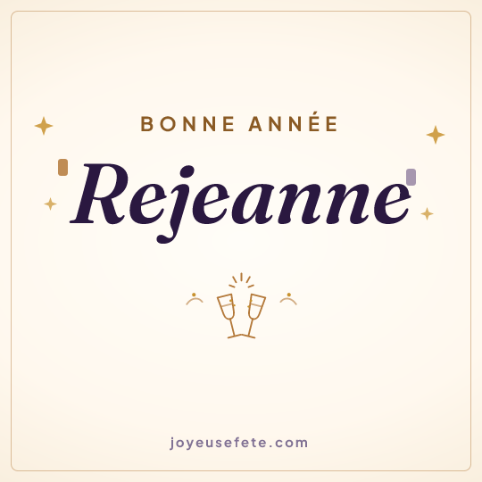 Image carrée « Bonne année Rejeanne » pour WhatsApp