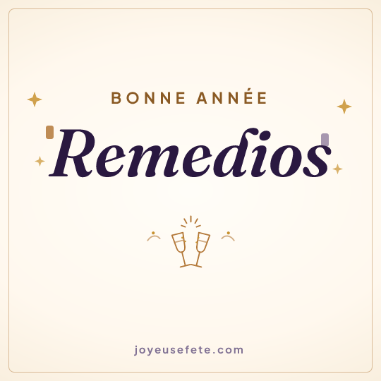 Image carrée « Bonne année Remedios » pour WhatsApp