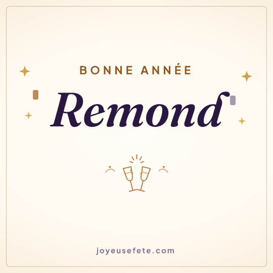 Image carrée « Bonne année Remond » pour WhatsApp