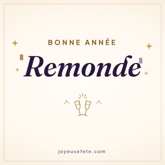 Image carrée « Bonne année Remonde » pour WhatsApp