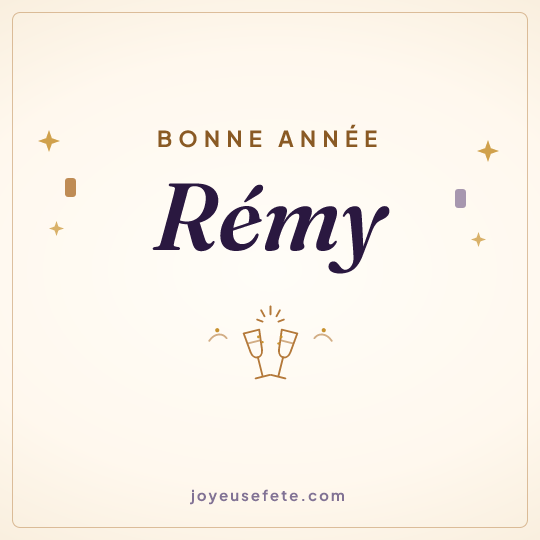 Image carrée « Bonne année Rémy » pour WhatsApp
