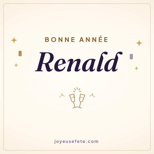 Image carrée « Bonne année Renald » pour WhatsApp