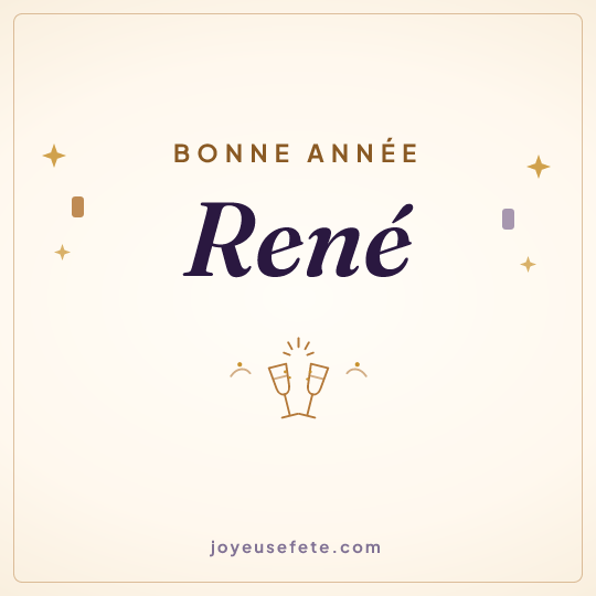 Image carrée « Bonne année René » pour WhatsApp
