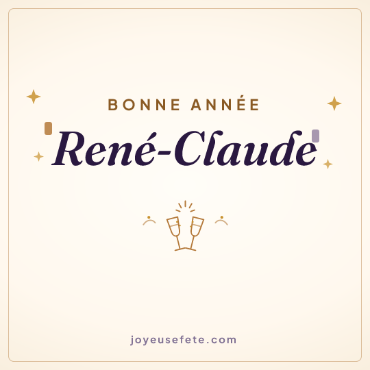 Image carrée « Bonne année René-Claude » pour WhatsApp