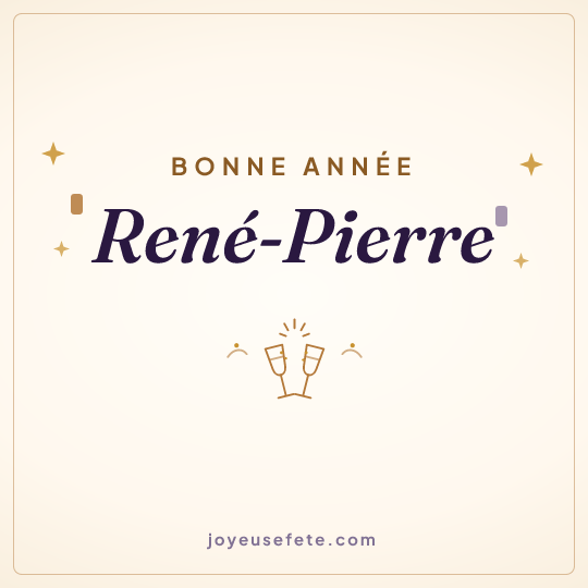 Image carrée « Bonne année René-Pierre » pour WhatsApp