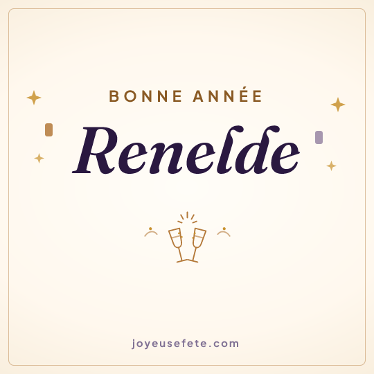 Image carrée « Bonne année Renelde » pour WhatsApp