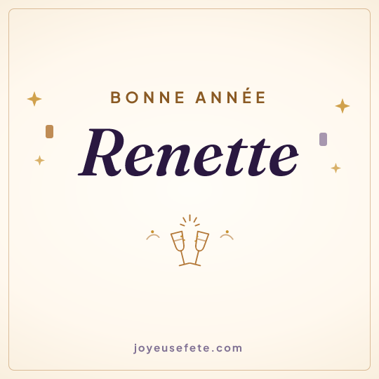 Image carrée « Bonne année Renette » pour WhatsApp