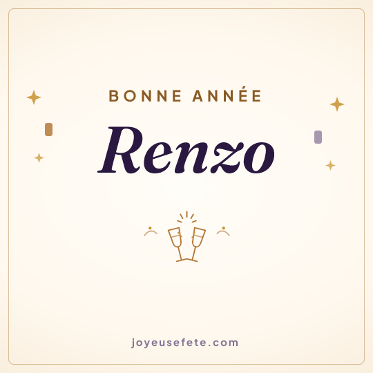 Image carrée « Bonne année Renzo » pour WhatsApp