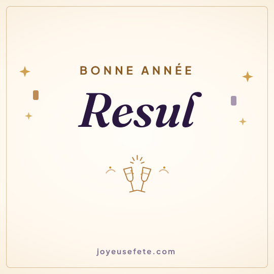 Image carrée « Bonne année Resul » pour WhatsApp