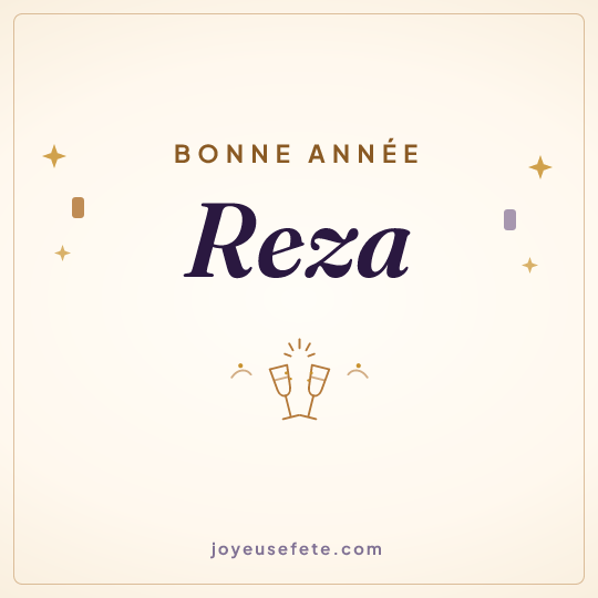 Image carrée « Bonne année Reza » pour WhatsApp