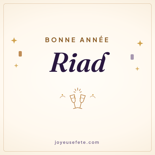 Image carrée « Bonne année Riad » pour WhatsApp