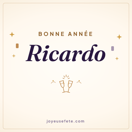 Image carrée « Bonne année Ricardo » pour WhatsApp