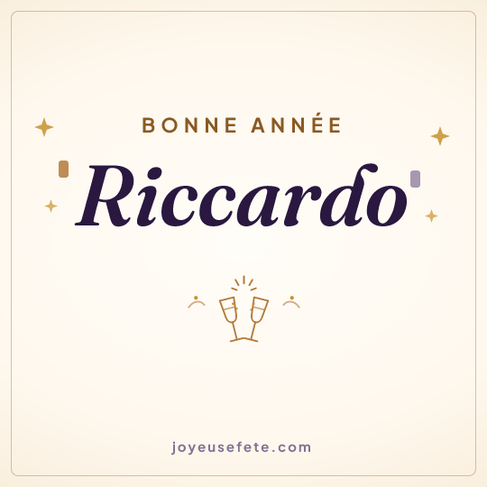 Image carrée « Bonne année Riccardo » pour WhatsApp