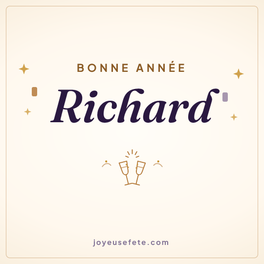 Image carrée « Bonne année Richard » pour WhatsApp