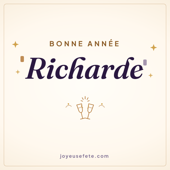 Image carrée « Bonne année Richarde » pour WhatsApp
