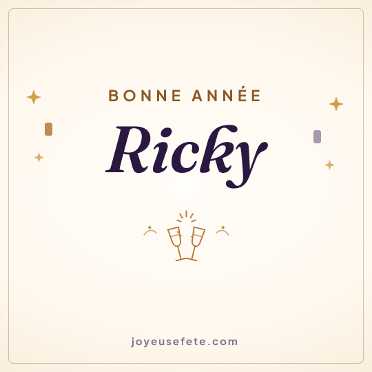 Image carrée « Bonne année Ricky » pour WhatsApp