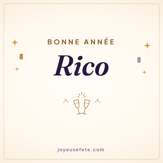 Image carrée « Bonne année Rico » pour WhatsApp