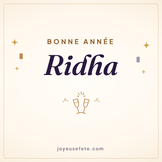 Image carrée « Bonne année Ridha » pour WhatsApp