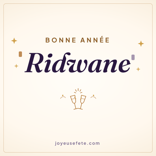 Image carrée « Bonne année Ridwane » pour WhatsApp