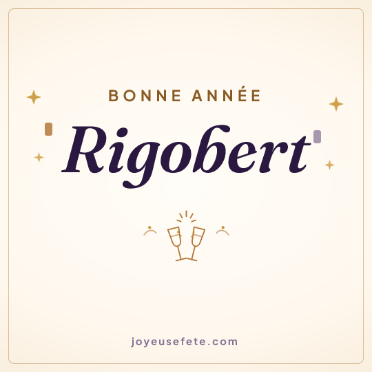 Image carrée « Bonne année Rigobert » pour WhatsApp