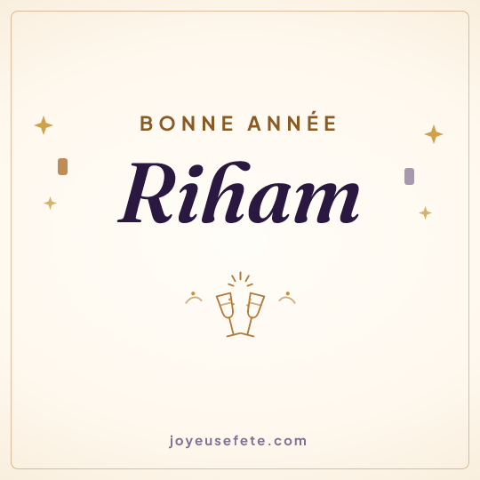 Image carrée « Bonne année Riham » pour WhatsApp