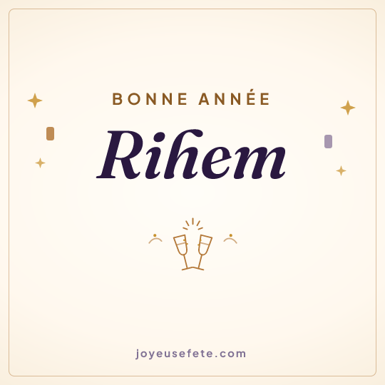 Image carrée « Bonne année Rihem » pour WhatsApp