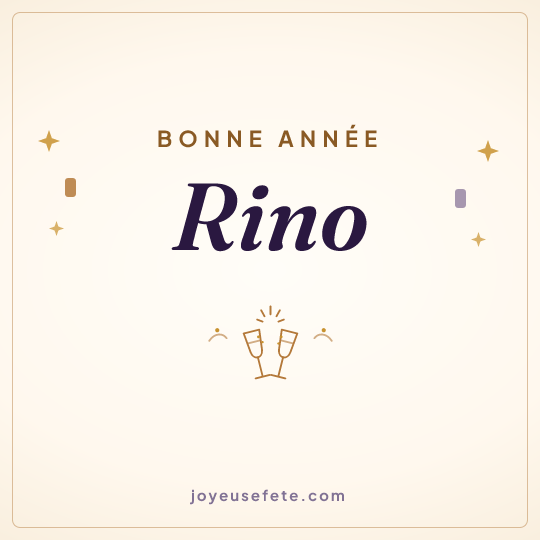 Image carrée « Bonne année Rino » pour WhatsApp