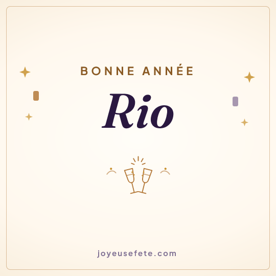 Image carrée « Bonne année Rio » pour WhatsApp