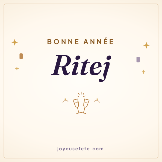 Image carrée « Bonne année Ritej » pour WhatsApp