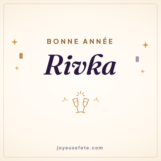 Image carrée « Bonne année Rivka » pour WhatsApp