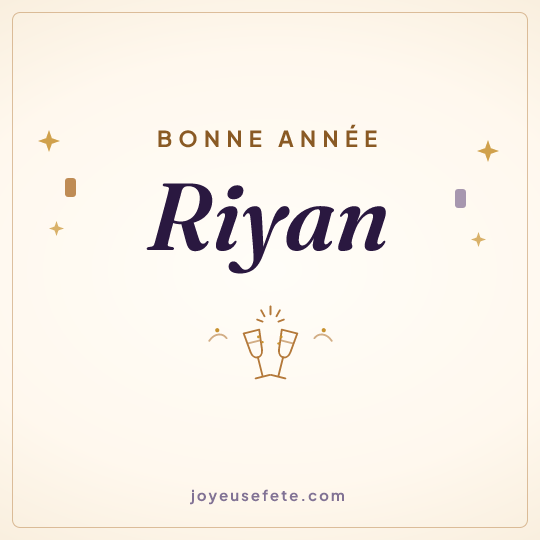 Image carrée « Bonne année Riyan » pour WhatsApp