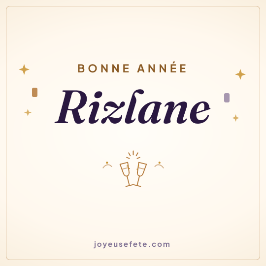 Image carrée « Bonne année Rizlane » pour WhatsApp
