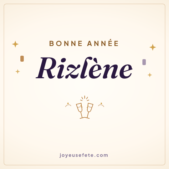 Image carrée « Bonne année Rizlène » pour WhatsApp