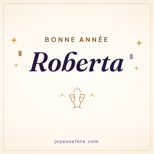 Image carrée « Bonne année Roberta » pour WhatsApp
