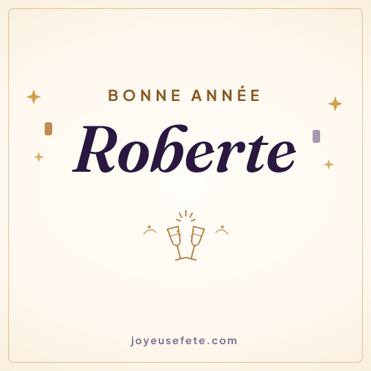 Image carrée « Bonne année Roberte » pour WhatsApp