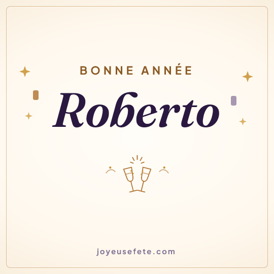 Image carrée « Bonne année Roberto » pour WhatsApp