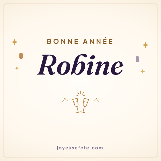 Image carrée « Bonne année Robine » pour WhatsApp