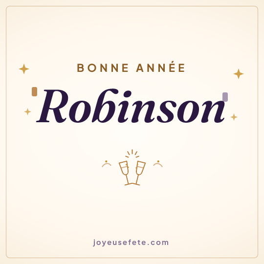 Image carrée « Bonne année Robinson » pour WhatsApp