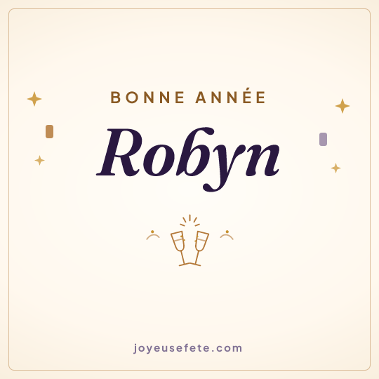Image carrée « Bonne année Robyn » pour WhatsApp