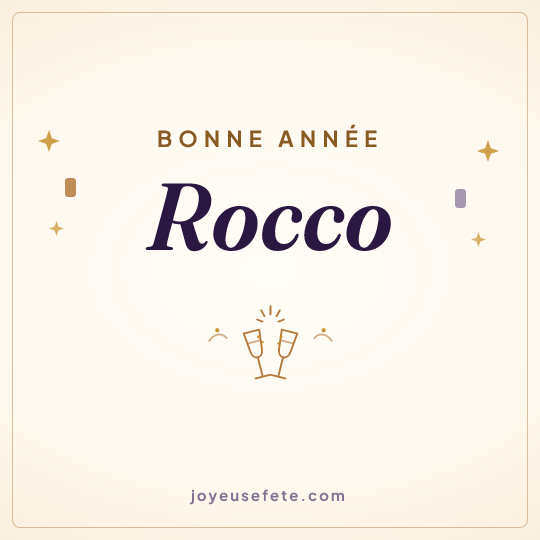 Image carrée « Bonne année Rocco » pour WhatsApp