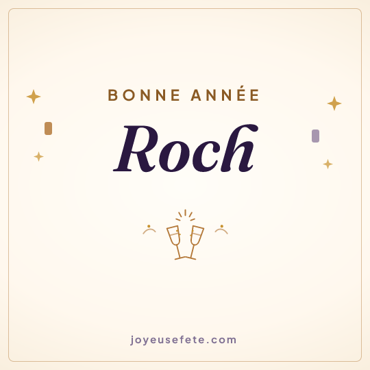 Image carrée « Bonne année Roch » pour WhatsApp