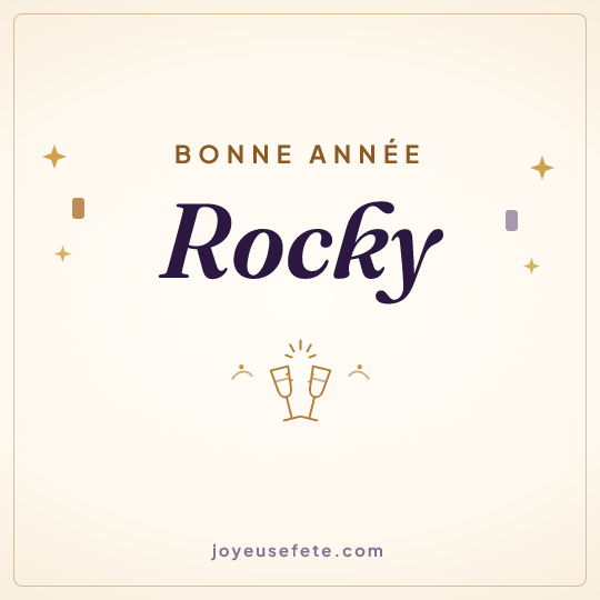 Image carrée « Bonne année Rocky » pour WhatsApp