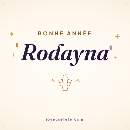 Image carrée « Bonne année Rodayna » pour WhatsApp