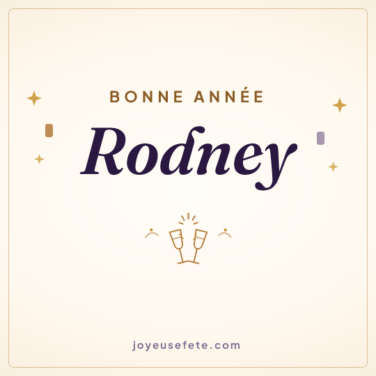 Image carrée « Bonne année Rodney » pour WhatsApp