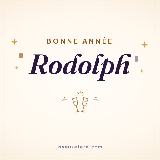 Image carrée « Bonne année Rodolph » pour WhatsApp